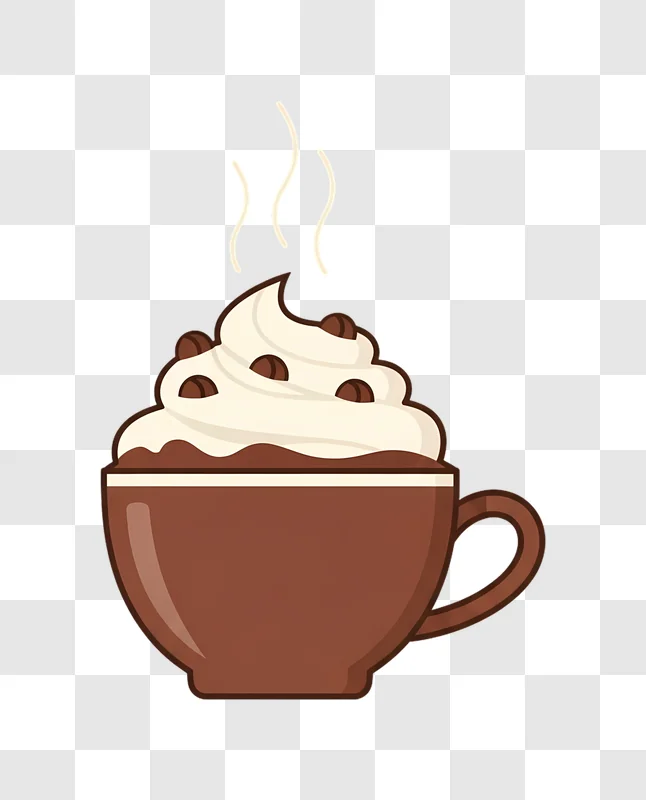 steaming hot chocolate with whipped cream and beans edited