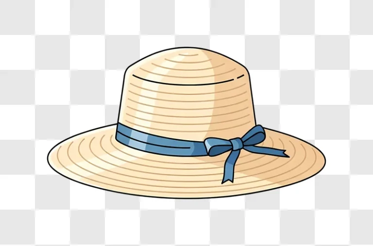 straw hat with blue ribbon and bow edited