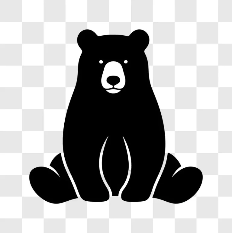 stylized black bear sitting calmly edited