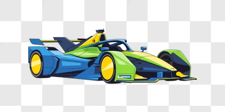 stylized blue green formula race car edited