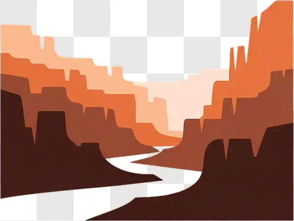 stylized desert canyon with river art edited