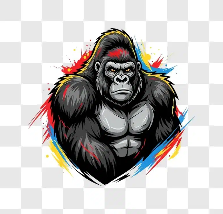 stylized gorilla illustration edited