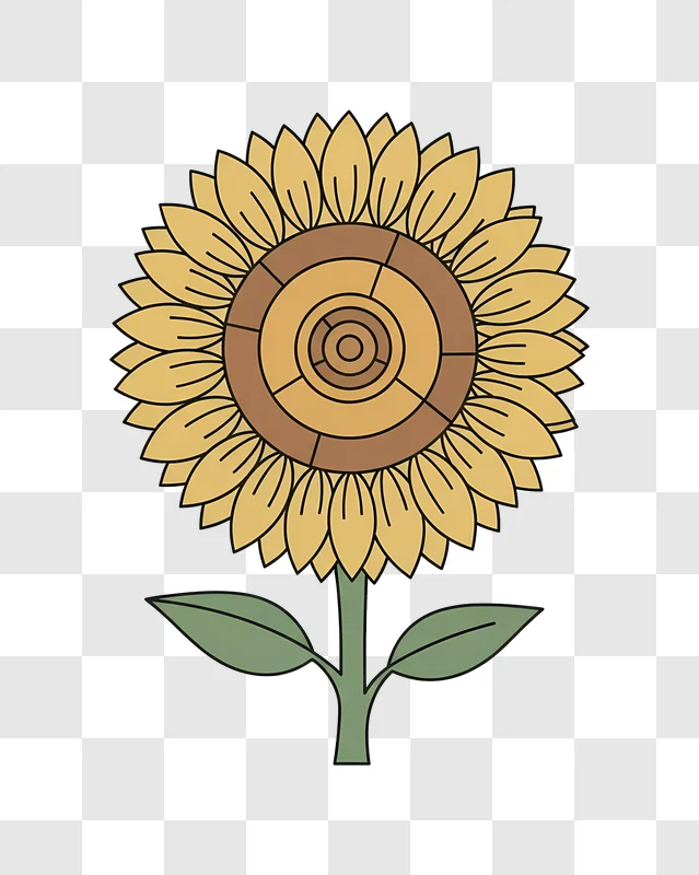 sunflower with abstract pattern on stem edited