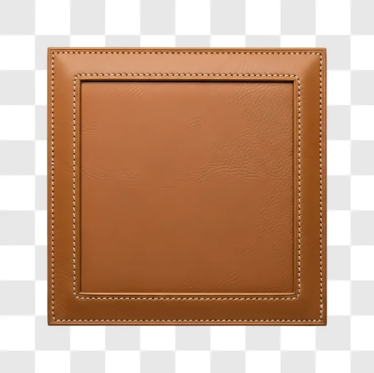 tan grained leather panel with white stitching edited