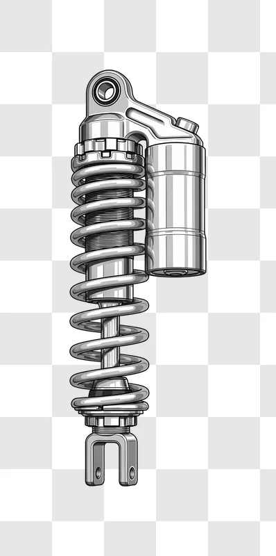 technical drawing of shock absorber with spring edited