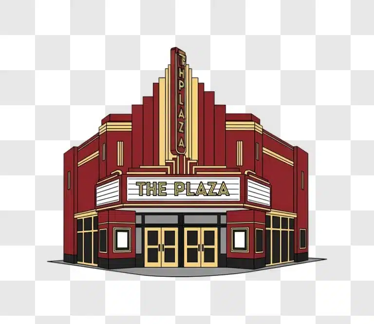 the plaza art deco cinema illustration edited