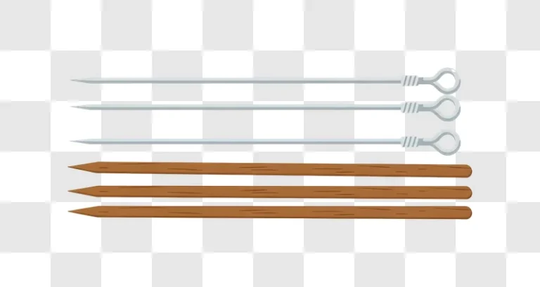 three metal skewers and wood stakes edited