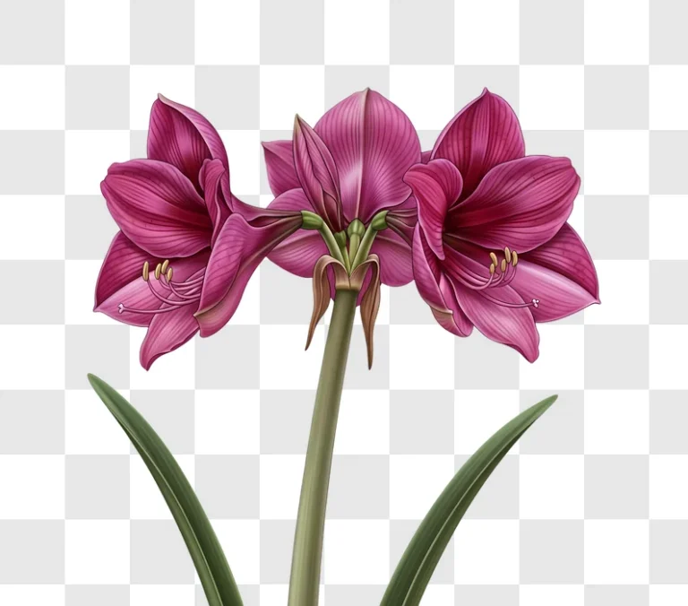 three pink amaryllis flowers edited