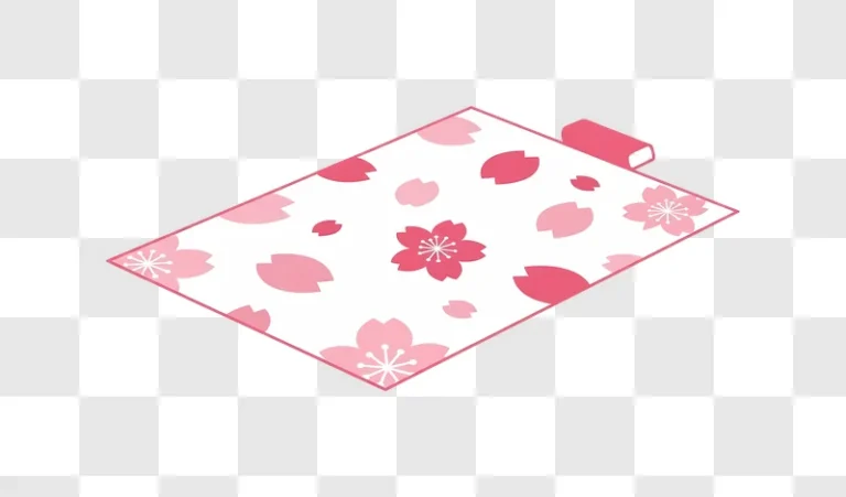 tilted pink and white sakura illustration edited