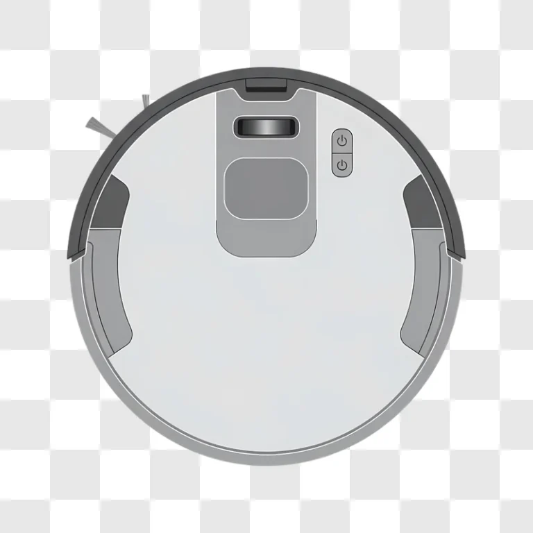 top down grey robot vacuum cleaner illustration edited