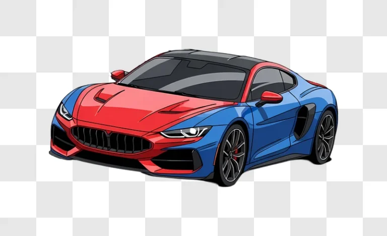 twotone red blue sports car illustration edited