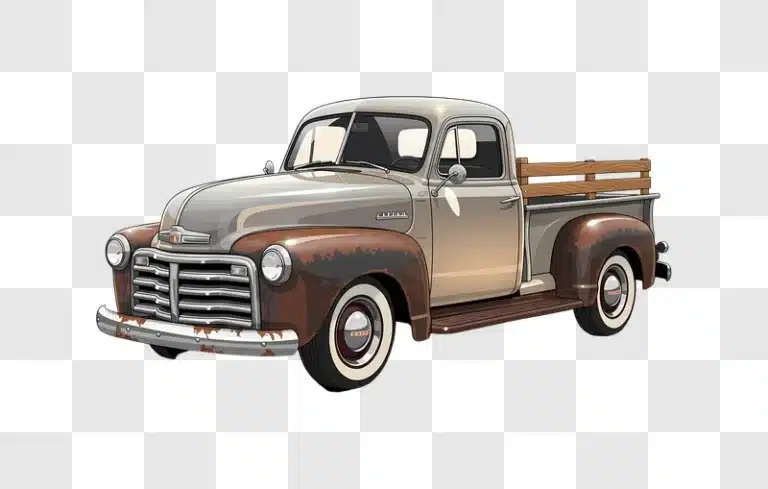 vector vintage rusty pickup truck edited