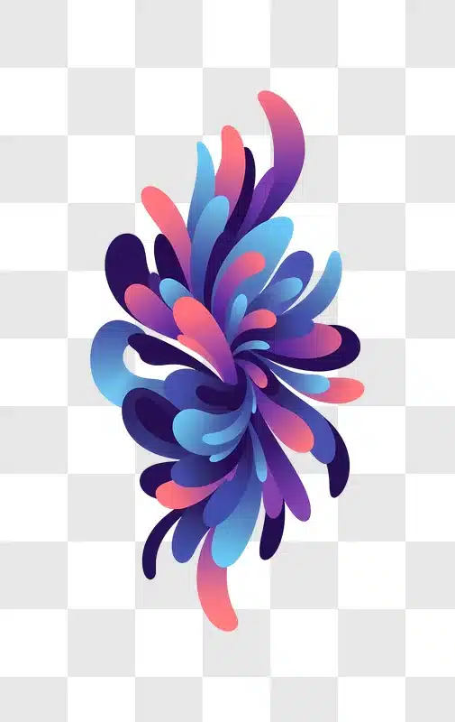 vibrant abstract burst of gradient shapes edited