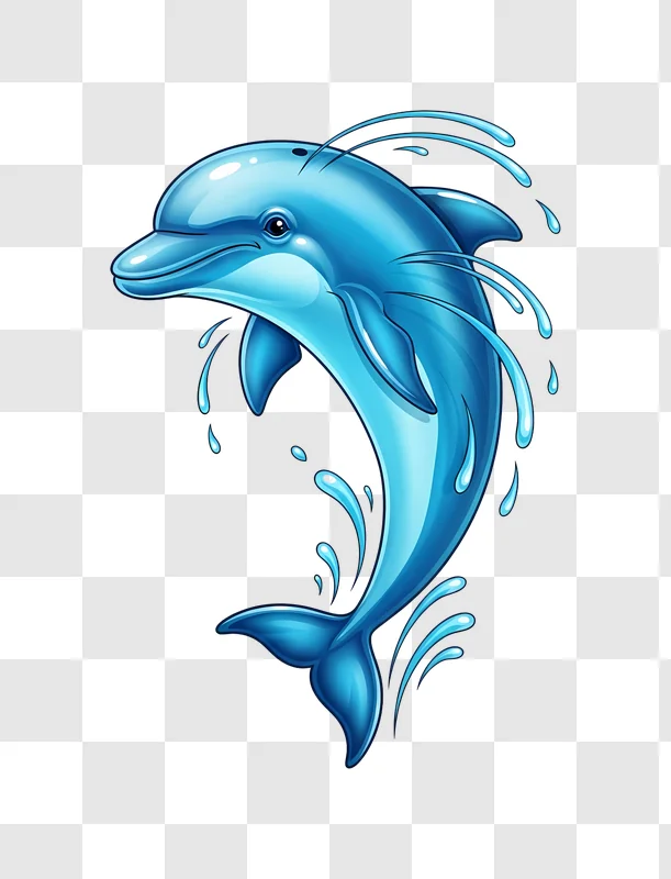 vibrant blue dolphin splashing edited
