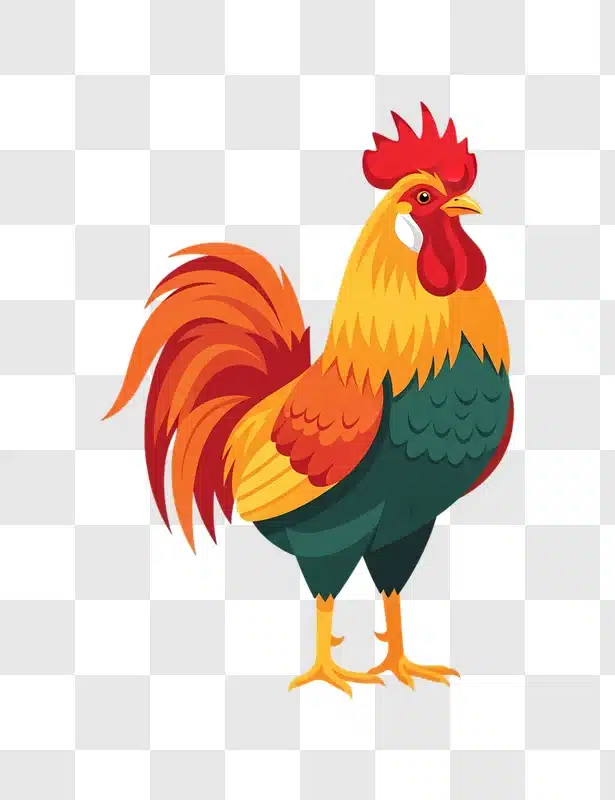 vibrant cartoon rooster edited