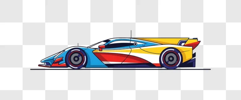 vibrant futuristic racing car illustration edited