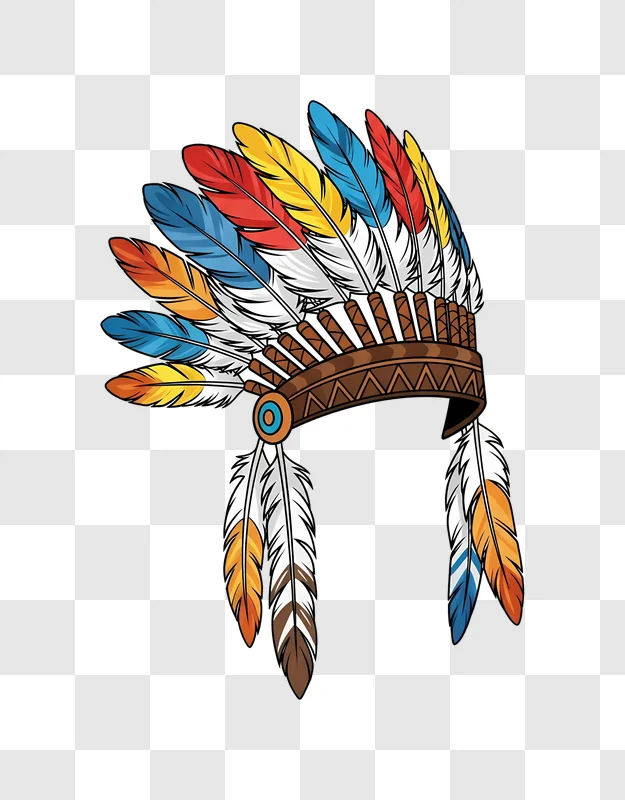 vibrant native american warbonnet illustration edited