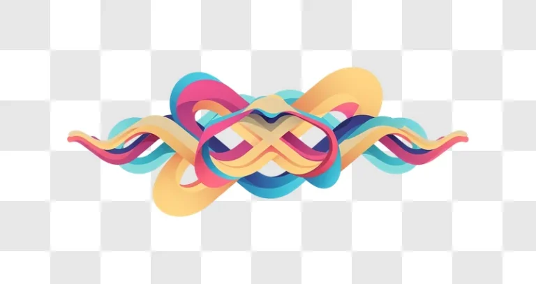vibrant pastel wavy abstract ribbons on black edited