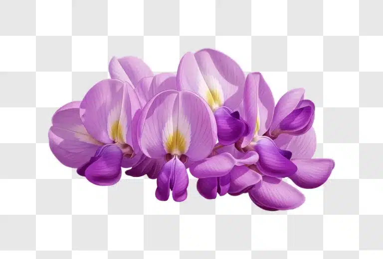 vibrant purple flowers digital illustration on white edited
