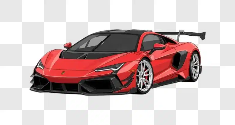 vibrant red hypercar vector art edited