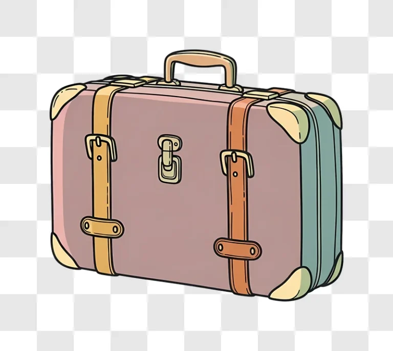 vintage luggage with leather straps closed edited