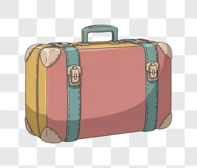 vintage suitcase with straps and buckles edited