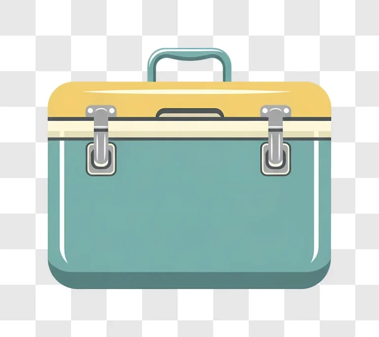 vintage teal cooler with yellow top edited