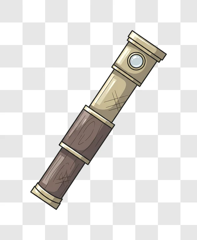 vintage telescope with brass and wood edited