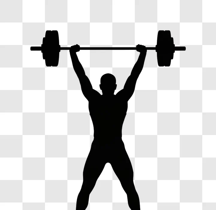 weightlifter silhouette lifting barbell edited