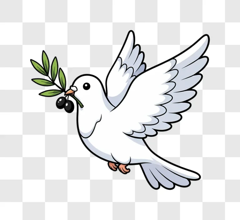 white dove holding olive branch in flight edited