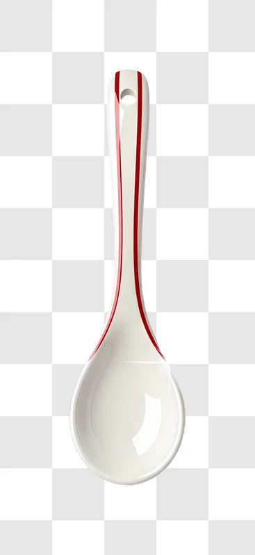 white ladle with red stripes design edited