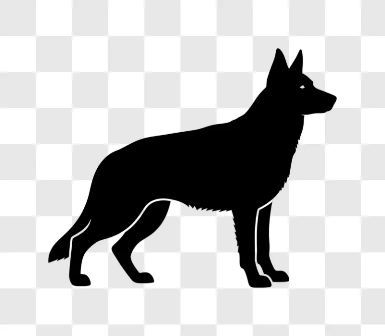 white outline dog profile on black edited