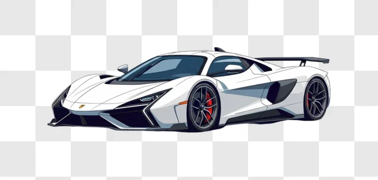 white sleek supercar digital art edited