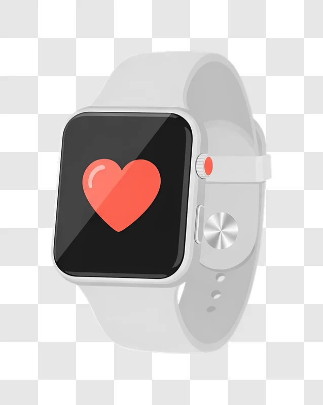 white smartwatch heart rate monitor illustration edited