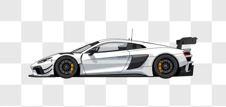 white sports car side profile vector art edited