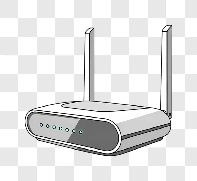 white wifi router with antennas illustration edited