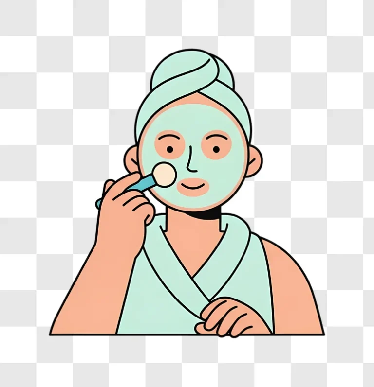 woman applying green face mask illustration edited