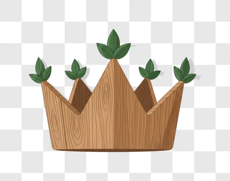 wooden crown with green leaves edited