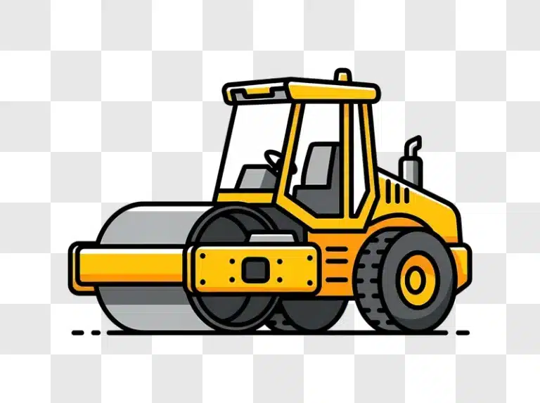 yellow flat design road roller on black edited