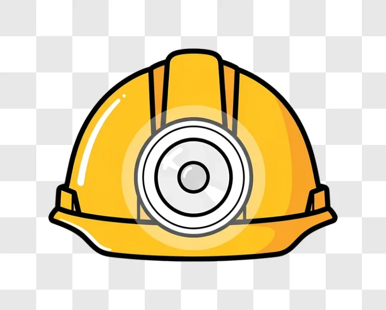 yellow hard hat with headlamp graphic edited