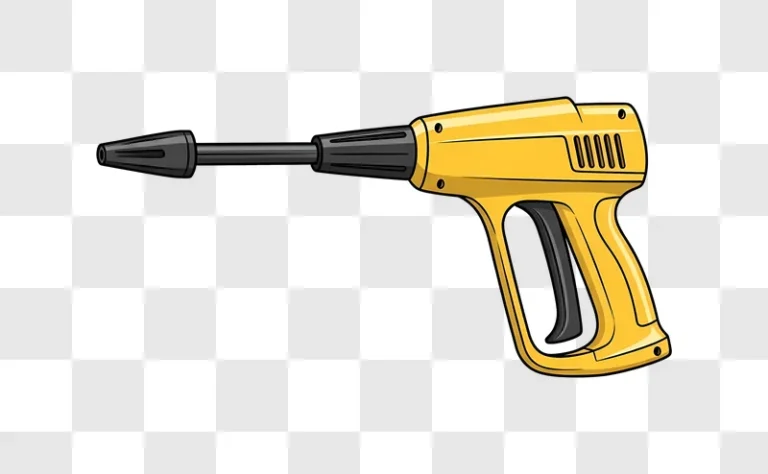 yellow pressure washer gun illustration edited