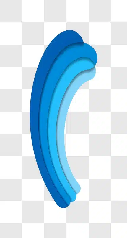 abstract blue curved layers with shadows