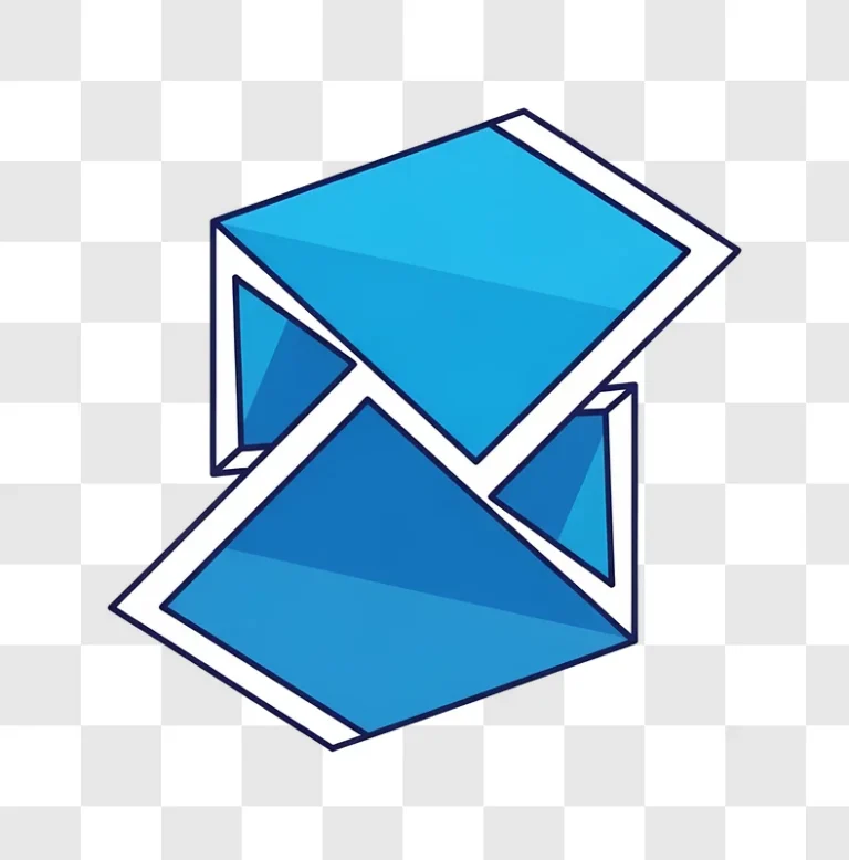 abstract blue geometric shapes with white border