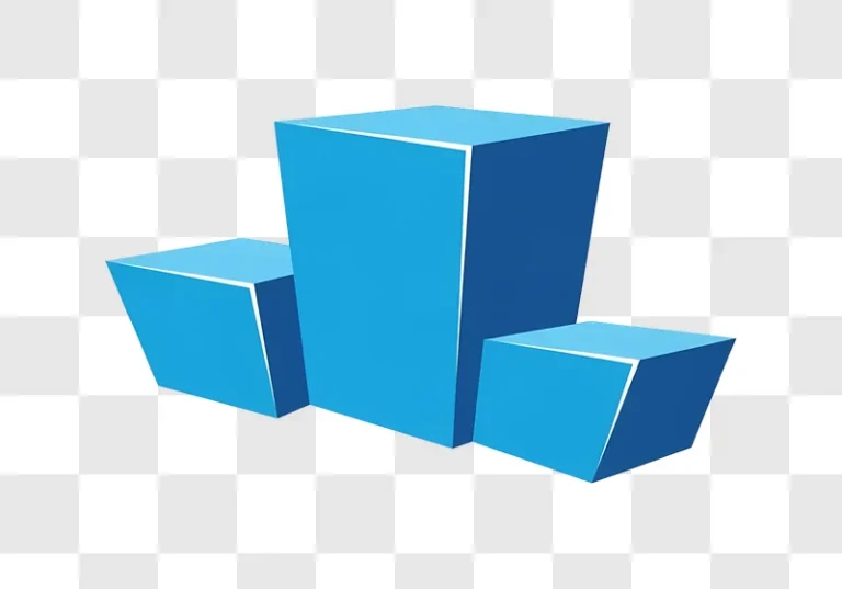 abstract blue geometric shapes on a gradient background