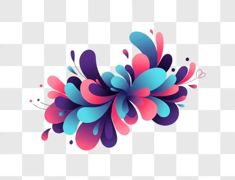 abstract colorful burst of layered organic shapes