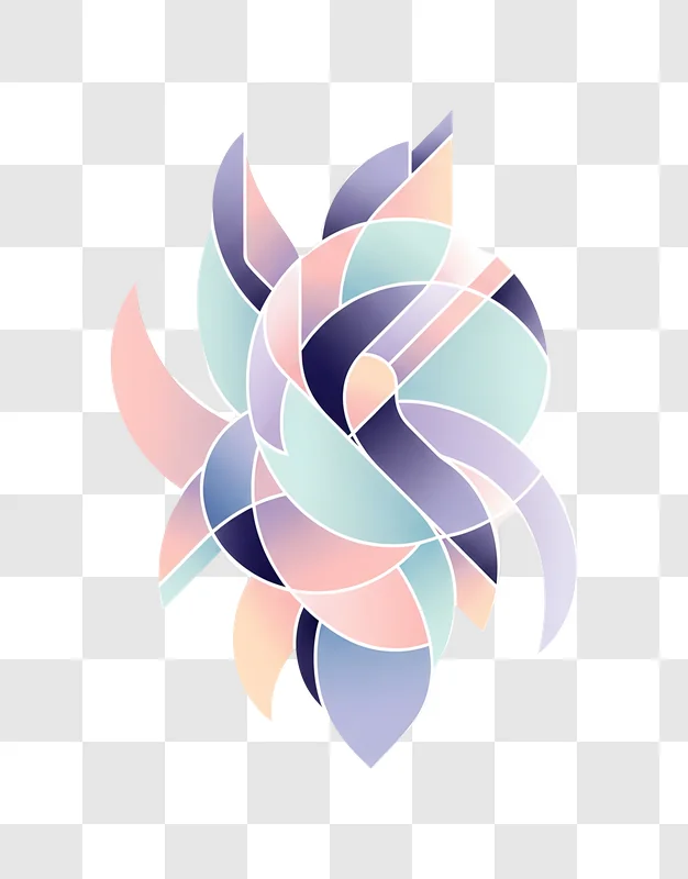abstract pastel geometric swirl art design