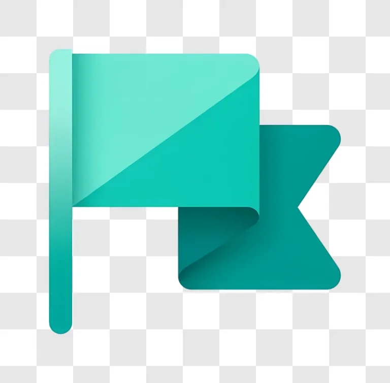 abstract teal ribbon shapes with shadows