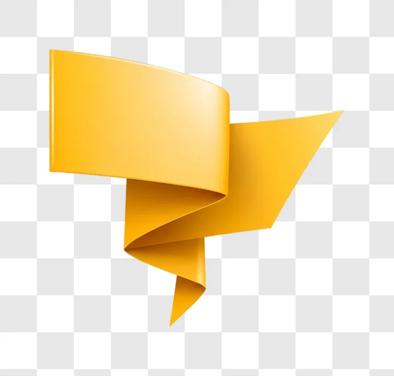 abstract yellow ribbon with smooth curves