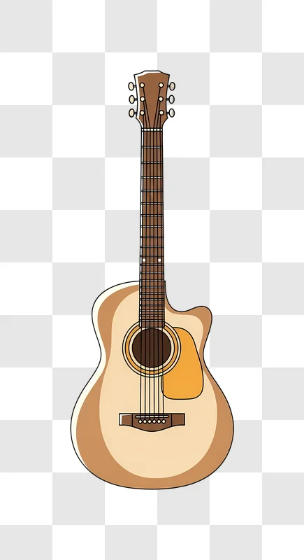 acoustic guitar with light brown finish