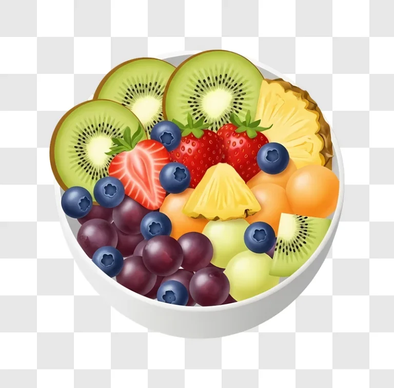 assorted fresh fruit salad in white bowl